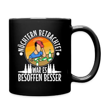Turn alcohol into a headache - Full Colour Mug - black - Right