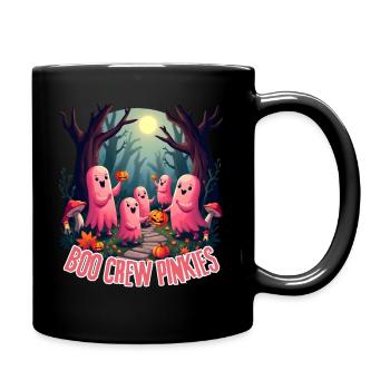 Süße lustige rosa Geister Halloween Unisex Kinder Shirt - Tasse einfarbig - Schwarz - Rechts