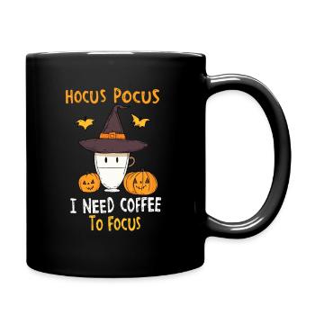 Hocus Pocus Kaffee Hexe Niedlich Lustig - Tasse einfarbig - Schwarz - Rechts