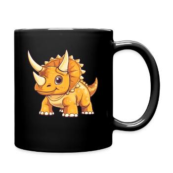 Triceratops for children - Full Colour Mug - black - Right