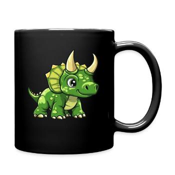 Triceratops for children - Full Colour Mug - black - Right