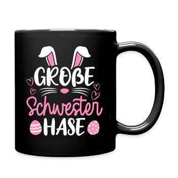 Grande soeur lapin de Pâques lapin famille Pâques Ges - Mug uni - noir - Droite