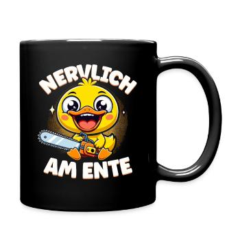 Stress Gestresst Nerven Arbeit Geschenk Spruch - Tasse einfarbig - Schwarz - Rechts