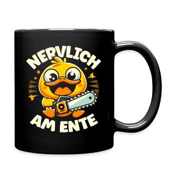 Stress Gestresst Nerven Arbeit Geschenk Spruch - Tasse einfarbig - Schwarz - Rechts