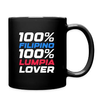100 percent filipino lumpia lover design - Full Colour Mug - black - Right