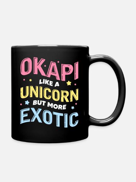 L’okapi comme une licorne mais un design plus exotique - Mug uni - noir
