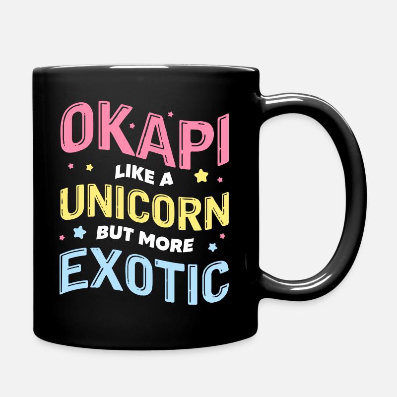 L’okapi comme une licorne mais un design plus exotique - Mug uni - noir