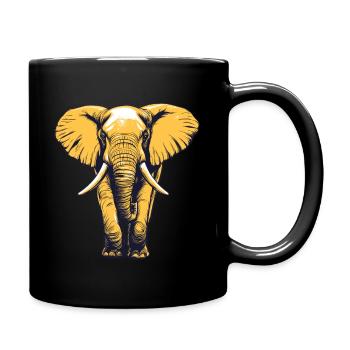 Elefant - Tasse einfarbig - Schwarz - Rechts