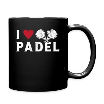 I Love Padel Valentinstag für den Padel-Spieler - Tasse einfarbig - Schwarz - Rechts