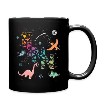 FINN - Schöner Jungen Name mit Dinosaurier - Tasse einfarbig - Schwarz - Rechts