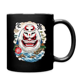 Japanese Daruma Aesthetics Yokai Streetwear - Full Colour Mug - black - Right