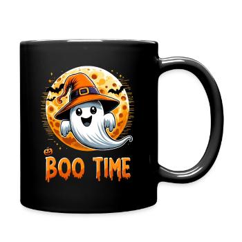 Halloween Geist Gespenst Boo Time Hexenhut Lustig - Tasse einfarbig - Schwarz - Rechts