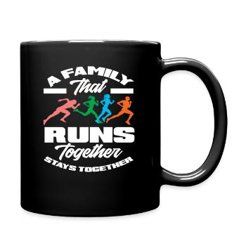 A family that runs together stays together - Full Colour Mug - black - Right