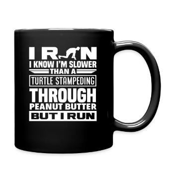 Je marche plus lentement qu’une tortue - Mug uni - noir - Droite