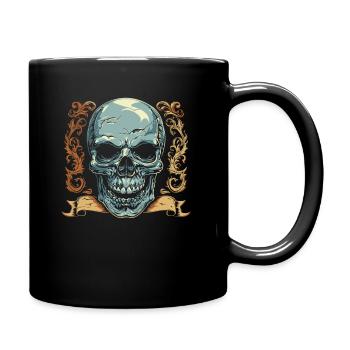 Crâne Halloween Ornement Bannière - Totenschädel - Mug uni - noir - Droite