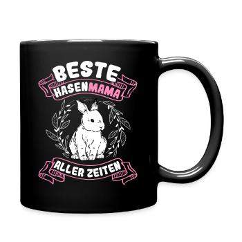 Beste Hasen Mama aller Zeiten Hase Kaninchen Oster - Tasse einfarbig - Schwarz - Rechts