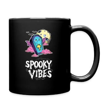 Flying coffin with bat wings design - Full Colour Mug - black - Right