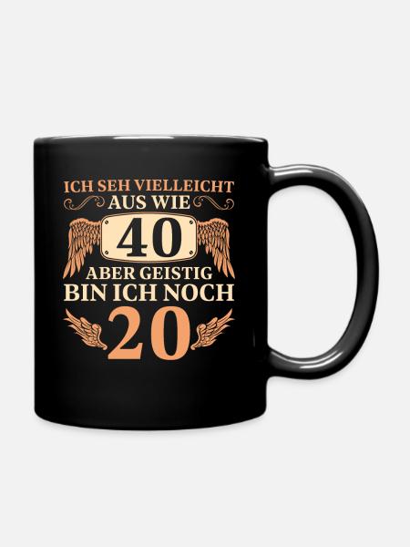40 Jahre Mann Vintage 40 Geburtstag - Tasse einfarbig - Schwarz