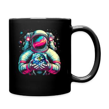 Astronaut in space, space, planet, earth - Full Colour Mug - black - Right