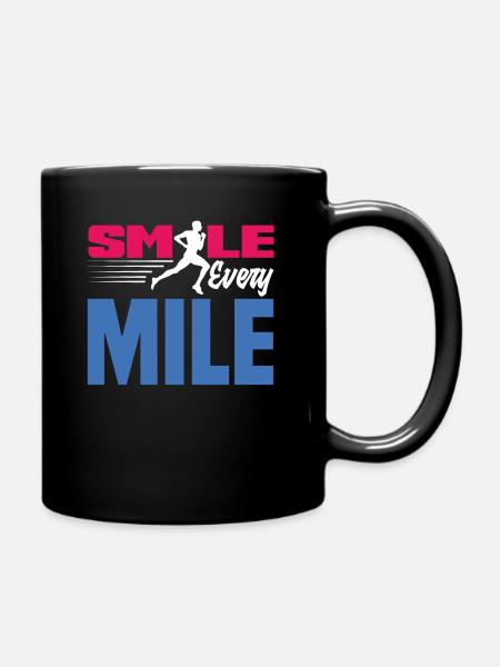 Lächle Bei Jedem Kilometer - Tasse einfarbig - Schwarz