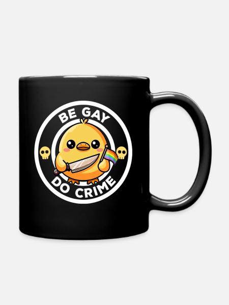 Be Gay Do Crime Raimbow Flag Lgbtq Duck Gay Pride - Tasse einfarbig - Schwarz