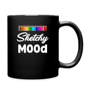Sketchy Mood Sketch Artist Maler Zeichnen - Tasse einfarbig - Schwarz - Rechts
