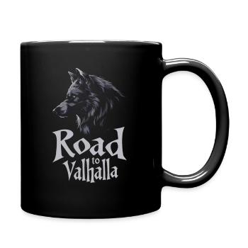 Seitenprofil Wolf Road vers Valhalla Design - Mug uni - noir - Droite