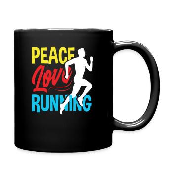 Peace Love Running Design pour les coureurs - Mug uni - noir - Droite