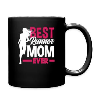 Best Female Runner Mom Ever - Full Colour Mug - black - Right