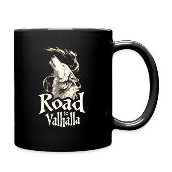 Howling Wolf Road to Valhalla Fire - Full Colour Mug - black - Right