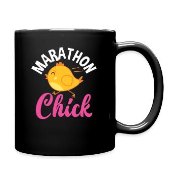 Marathon Chicks Funny Running Women - Full Colour Mug - black - Right