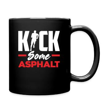 Kick Some Asphalt Running Motivation - Full Colour Mug - black - Right