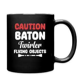Attention Baton Twirler Flying Objects Twirler - Full Colour Mug - black - Right