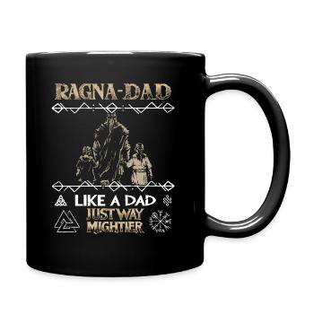 RAGNA-DAD Viking father with children for Father's Day - Full Colour Mug - black - Right