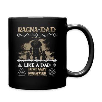 RAGNA-DAD Vikings avec enfants pour la fête des pères - Mug uni - noir - Droite