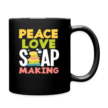 Frieden Liebe Seifenherstellung - Tasse einfarbig - Schwarz - Rechts