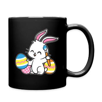Easter Bunny Painted Easter Egg Painting Egg Hunt - Full Colour Mug - black - Right