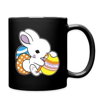 Easter Bunny Painted Easter Egg Painting Egg Hunt - Full Colour Mug - black - Right
