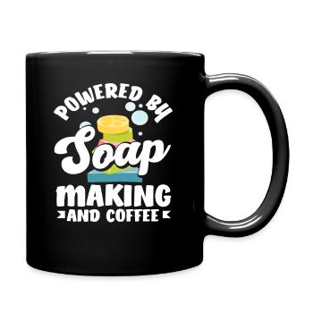 Angetrieben Von Seifenherstellung Und Kaffee - Tasse einfarbig - Schwarz - Rechts