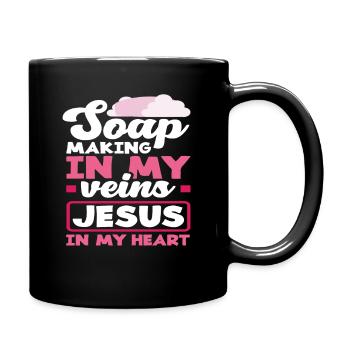 Seifenherstellung In Meinen Adern Jesus In Meinem - Tasse einfarbig - Schwarz - Rechts