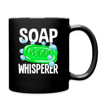 Soap Flüsterer Seifenherstellung - Tasse einfarbig - Schwarz - Rechts