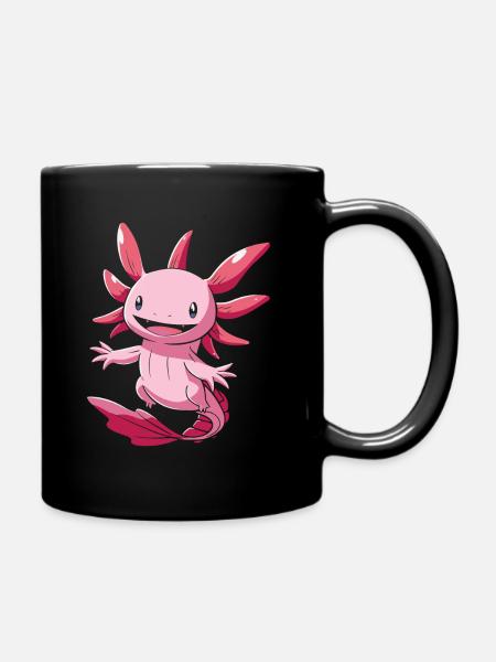 Niedliches Kawaii Axolotl für Axolotl-Fans - Tasse einfarbig - Schwarz