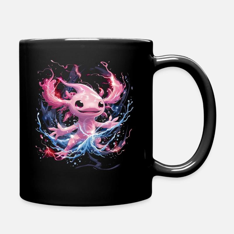 Magisches Leuchtendes Axolotl voller Energie - Tasse einfarbig - Schwarz