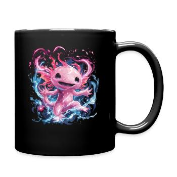 Magical Axolotl with Glowing Energy - Full Colour Mug - black - Right