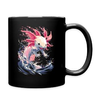 Puissant axolotl dans les vagues pour les fans d’axolotl - Mug uni - noir - Droite