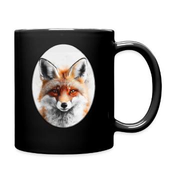 Rotfuchs Portrait - Tasse einfarbig - Schwarz - Rechts