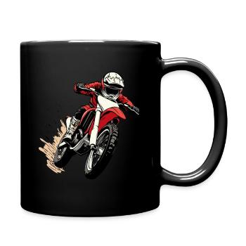 Motocross und Dirt bike - Tasse einfarbig - Schwarz - Rechts
