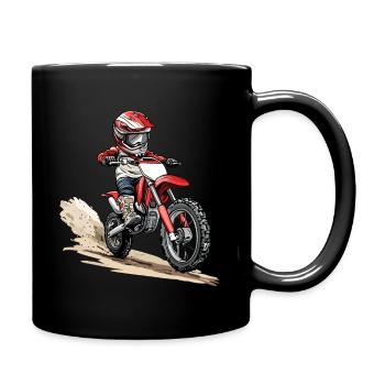 Motocross und Dirt bike für Kinder - Tasse einfarbig - Schwarz - Rechts