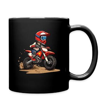 Motocross und Dirt bike für Kinder - Tasse einfarbig - Schwarz - Rechts