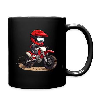 Motocross für Kinder - Tasse einfarbig - Schwarz - Rechts